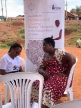 A legal Officer providing legal advise to a woman