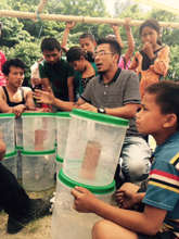 ECCA volunteer briefing on use of water filter