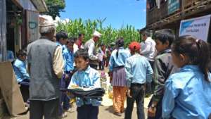 Distribution program at Janata Secondary School