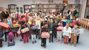 Children with their gifts