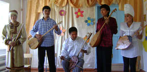 throat-singers performing at community center