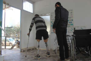 Training on using the prosthetic limb.