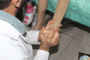 Physical treatment for a child injured by an earth