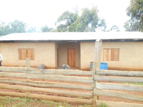 view of the front school already plastered.