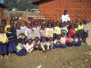 a cross section of the nursery school children.