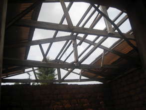 The roof is part completed