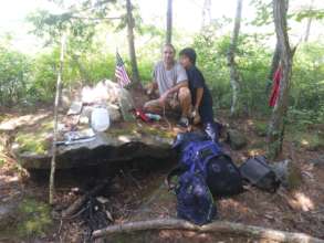 Making camp on the Hills to Sea Trail