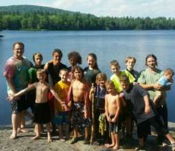 2016 Campers after badge ceremony on Ellis Pond