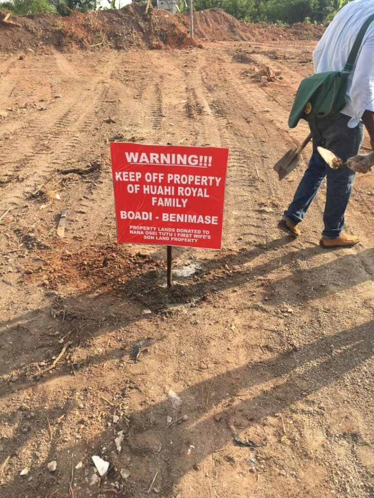 Warning signpost mounted to caution the public