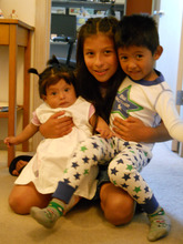 Children with new clothes