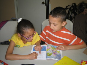 Children reading at Homework Club