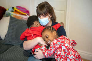 Family Support Worker Shelly with Erhun and Owen