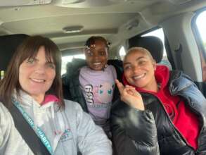 Shelly with Owen and Rosemary, providing transport