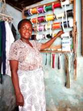 Mary has lots of ribbons for sale