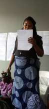 Presenting her business plan