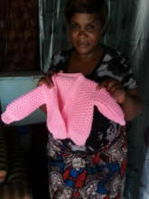 Amy knits and sells sweaters