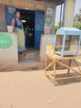 A pop corn stand run by a new entrepreneur