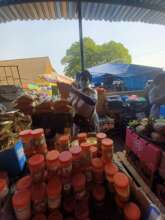 A grocery store at a busy market place