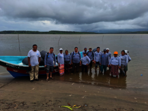 Clean up team with Seacology field rep