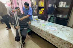 Checking on victims of the conflict in Gaza