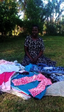 Dorine with some of her start-up Fabrics