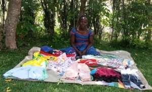 Dorine with some of her clothes