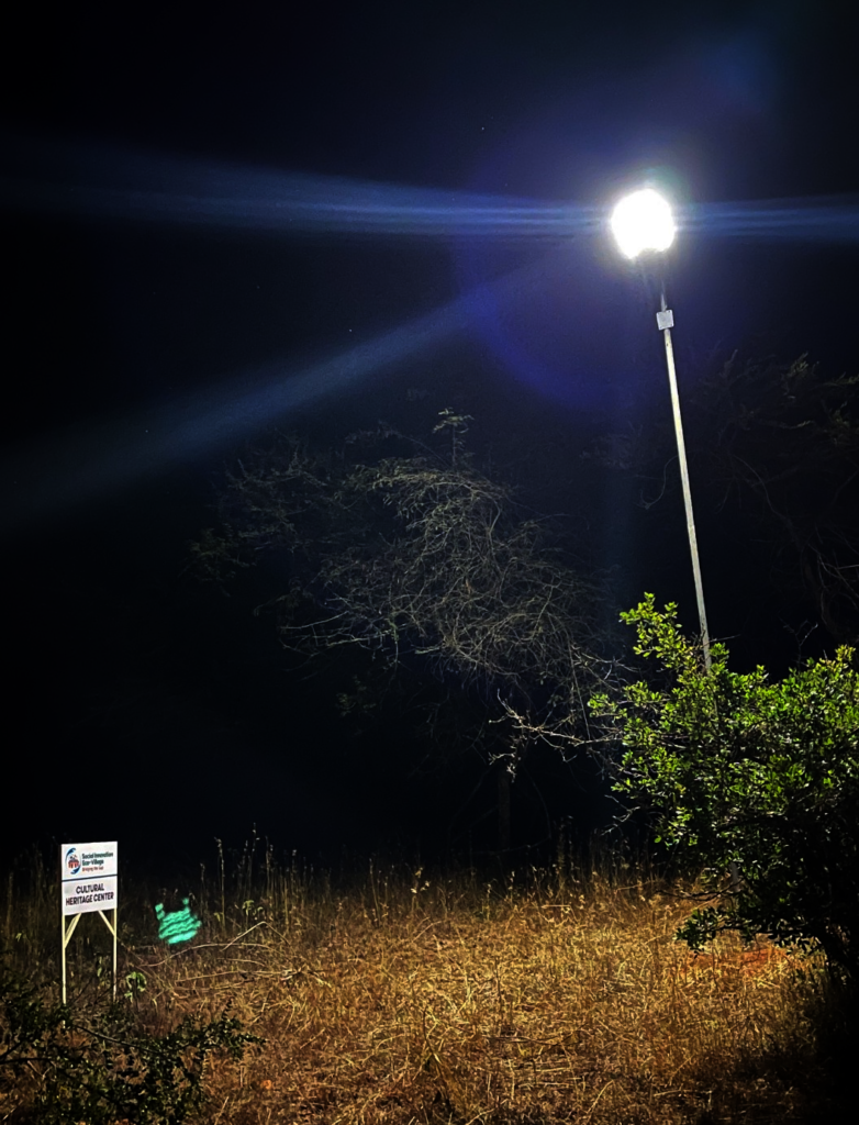 Solar lighting installed at the Eco village