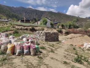 Construction site and collected non local material