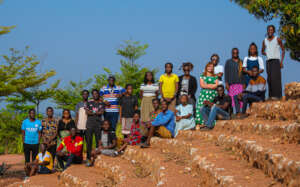 Students and staff at Our Moon's site