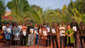 Helen with graduands