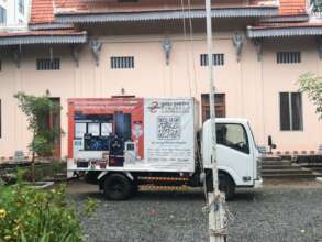 Unloading the new Washing Machine at our School!