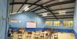 Classroom illuminated with solar energy