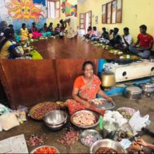 preparing and sharing meals