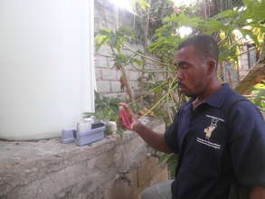 Technician checking chlorine level