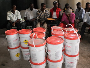 Cholera prevention training, chlorine distribution
