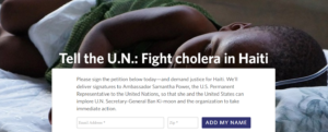 Please sign our petition to fight cholera in Haiti