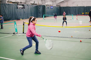 Alicia & Sophie practicing for their next match