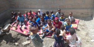 Homeless kids in the class building