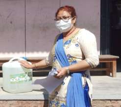 Chlorine solution provided to a school