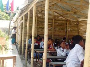 Students in Temporary Shed in Dalchoki School