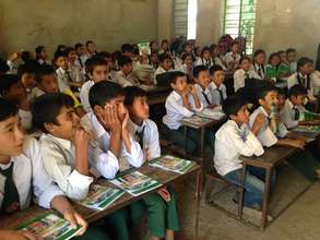 Students using ECCA distributed copies in Sankhu