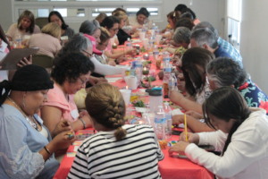 Patients enjoying a therapeutic painting activity