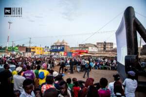 Outdoor community screening in Mathare, Nairobi