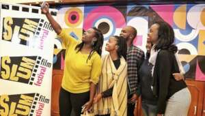 Filmmakers at a Slum Film Festival screening