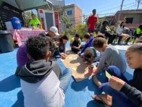 First activity with children in the Favela