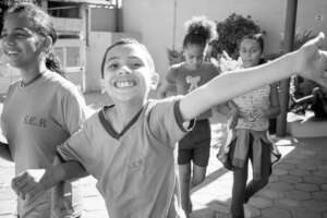 Students on the P.E class, having fun.
