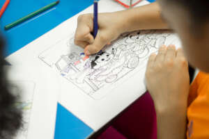Coloring activity at the project