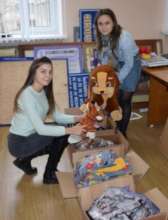 Selina and Zinaida with Donations