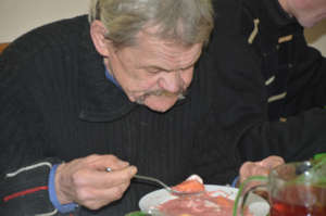 Alexandr Eating Borscht with Cream