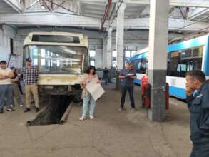 Margarita Speaks to Trolleybus Staff on TB
